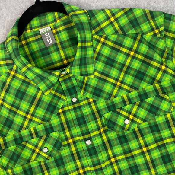 Stio Other - Stio Shirt Mens L Green Eddy Short Sleeve Pearl Snap Plaid
